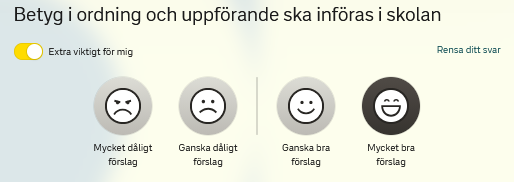 Fråga 11 Betyg mycket viktig