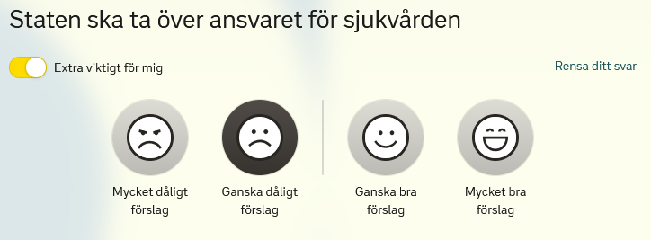 Fråga 29 Sjukvård viktig