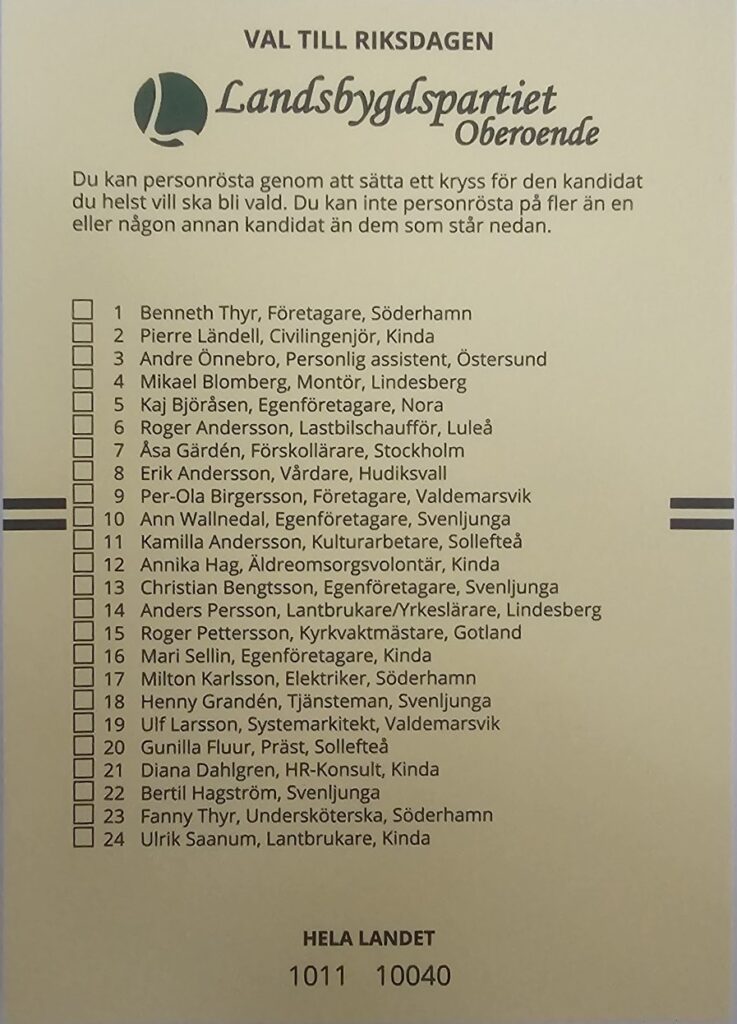Riksdagsvallistan 2026